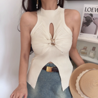 Sleeveless Twisted Vest Women's Temperament Simple Knitted Sweater Top - Thumbnail 9