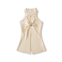 Sleeveless Twisted Vest Women's Temperament Simple Knitted Sweater Top - Thumbnail 1