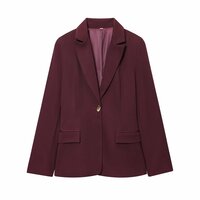 Slim-fit blazer with padded shoulders - Thumbnail 2