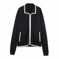 Contrast ribbed-knit jacket - Thumbnail 1