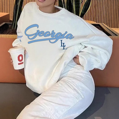 Georgia printed white sweatshirt