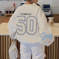 Georgia Printed White Sweatshirt - Thumbnail 3