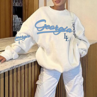 Georgia Printed White Sweatshirt - Thumbnail 1
