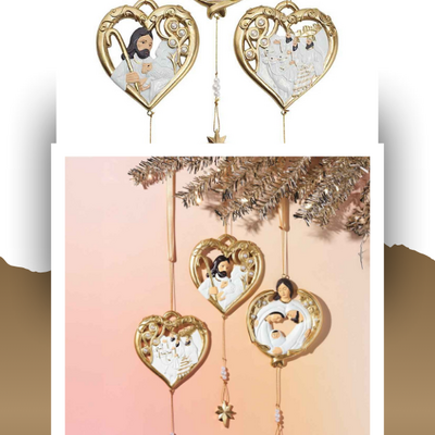 Old world nativity story ornaments three pack - final sale