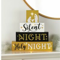 Wooden Silent Night Light Up Sign - FINAL SALE - Thumbnail 1
