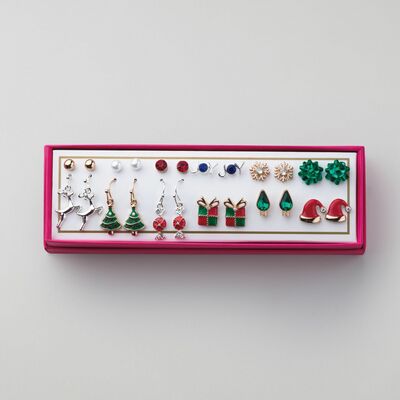 Holly jolly 12-piece earring pack - final sale