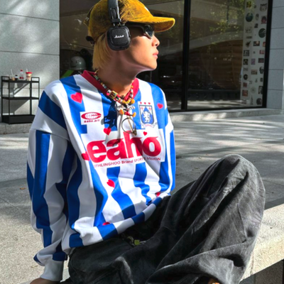 Vertical striped jersey long sleeve