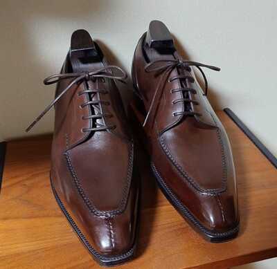 Hot Sale Men's Christmas Gift Brown Split Toe Lace Up Shoes