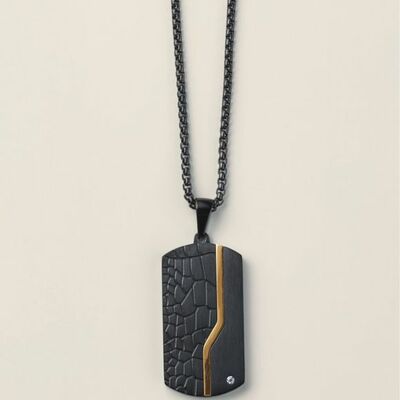 Men's stainless steel trailblazer dog tag necklace - final sale