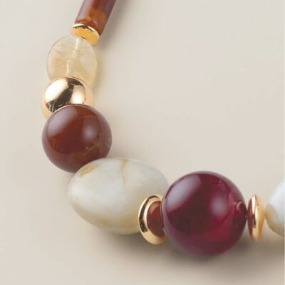 Warm autumn beaded necklace - final sale