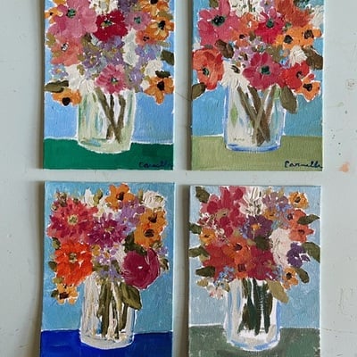 “joy in bloom” 5x7 inch still life, original painting no.02