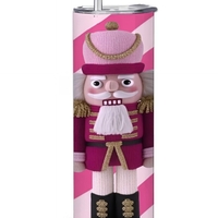 Trendy Pink Christmas Nutcracker Tumbler Wrap | Festive Holiday Gift for Her - Thumbnail 3