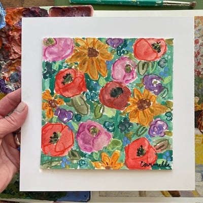 “The Wonder of it All“ 8x 8 inch watercolor painting 