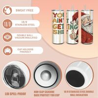 ​"You Ain't Getting Shit" Funny Santa Tumbler | 20oz Skinny Sublimation  - Thumbnail 3