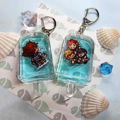 Liquid kingdom hearts popsicle keychain