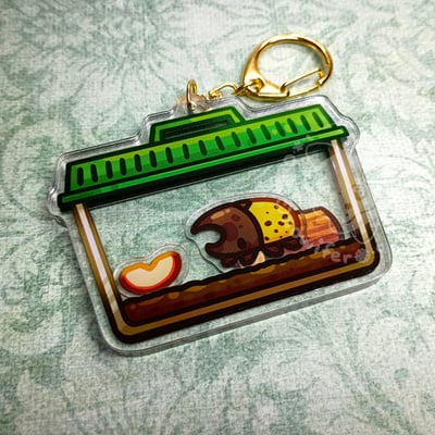 Hercules beetle shaker keychain