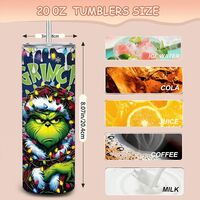 100% That Grinch Tumbler - Christmas Lights & Quotes Sublimation Skinny 20 oz - Thumbnail 1