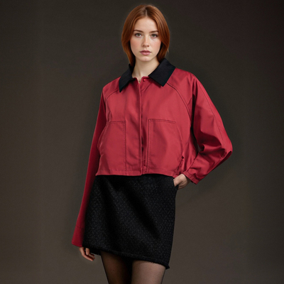 Waxed leather patchwork street style jacket