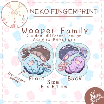 Wooper family acrylic keychain