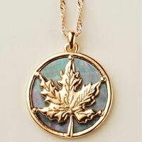 Pearlescent Season Leaf Necklace - FINAL SALE - Thumbnail 2