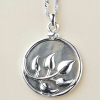 Pearlescent Season Leaf Necklace - FINAL SALE - Thumbnail 3