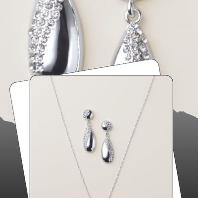 Radiant pave teardrop set - final sale - Thumbnail 1
