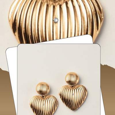 Rippled heart statement earrings - final sale