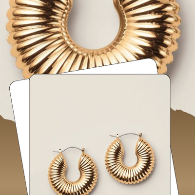 Rippled flow hoop earrings - final sale