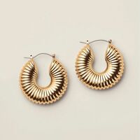 Rippled Flow Hoop Earrings - FINAL SALE - Thumbnail 1