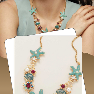 Marine dream statement necklace - final sale - Thumbnail 2