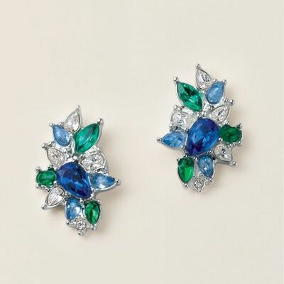 Luxe blue flora necklace and earring set - final sale