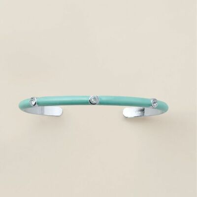 Sleek enamel cz cuff bracelet set - final sale
