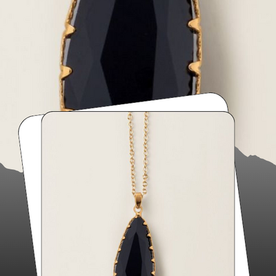 Midnight leaf pendant necklace - final sale - Thumbnail 1