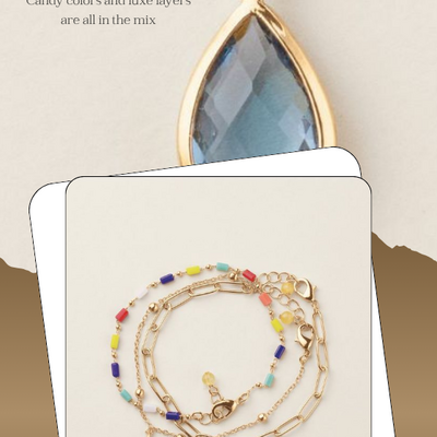 Color cascade layered bracelet - final sale - Thumbnail 1