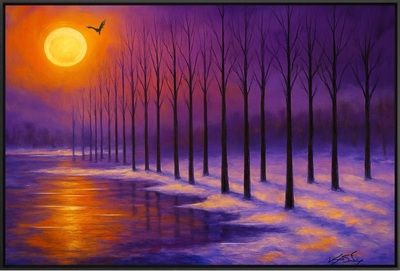 Sunset over Frosty Forest