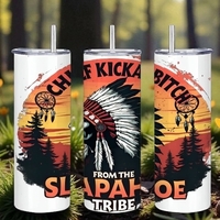 Chief Kickabitch Slapahoe Tribe Tumbler, Funny Adult Humor Gift, Sarcastic Tumbler  - Thumbnail 2
