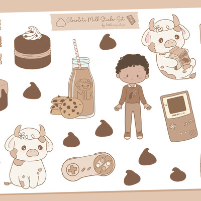 Chocolate milk sticker sheet