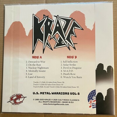 Kraze - devil in disguise (new import lp of 80s us metal band from cult metal classics)