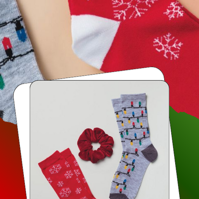 Christmas socks with scrunchie - final sale
