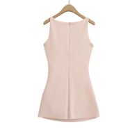 Retro simple one-shoulder suspender temperament slim dress - Thumbnail 1