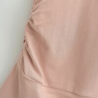 A-line waist short skirt hot girl U-neck short sleeve dress - Thumbnail 5