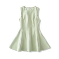 Small round neck ice cream color waist sleeveless A-line birthday dress - Thumbnail 2