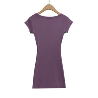 Summer hot girl peach neck slim hip dress short skirt - Thumbnail 4