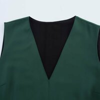 Sexy V-neck crepe mini dress with pleated waist - Thumbnail 3