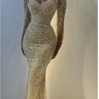  elegant a-line beading satin evening dress customized floor-length off shoulder wedding dresses v neck vestidos de fiesta