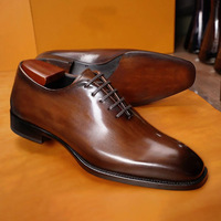 Handmade Brown Twotone Formal Dress Up Lace Up Shoes Ideal For Formal Outfit - Thumbnail 1