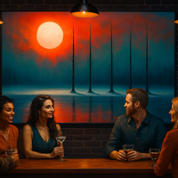 Sunset Reflections with Bare Trees - Thumbnail 2