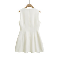 Sleeveless waisted A-line vest mini dress - Thumbnail 1