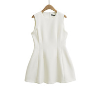 Sleeveless waisted A-line vest mini dress - Thumbnail 2