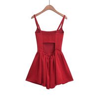 Satin Hottie Sexy Backless A-Line Suspender Skirt Dress - Thumbnail 1